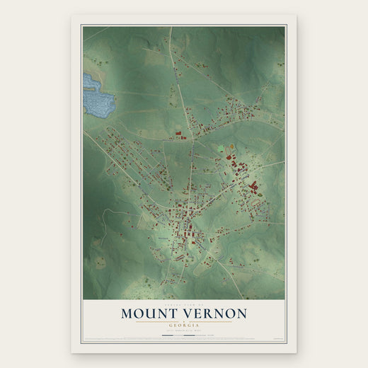 Mount Vernon, Georgia map print, the full design