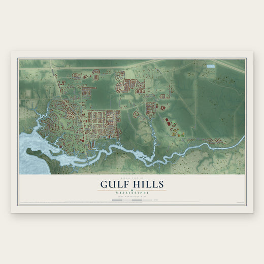 Gulf Hills, Mississippi map print, the full design