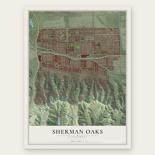Sherman Oaks, California map print, the full design