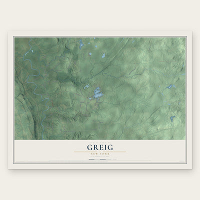 Greig, New York map print, the full design