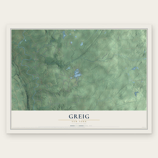 Greig, New York map print, the full design