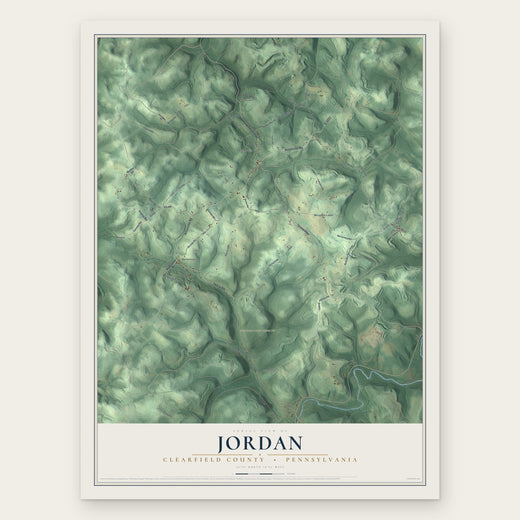 Jordan, Clearfield County, Pennsylvania map print, the full design