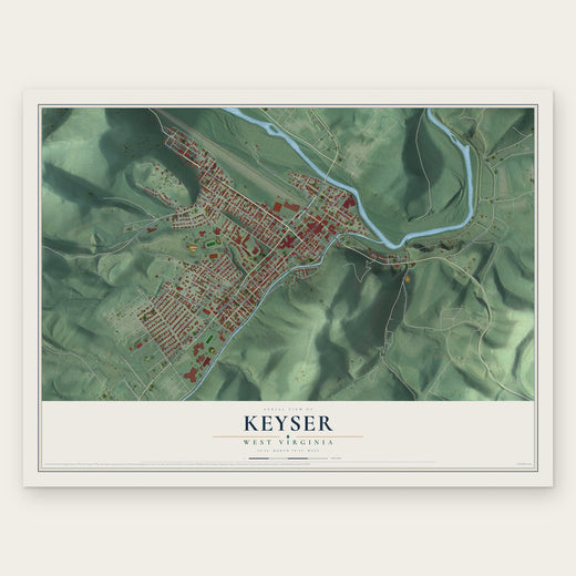 Keyser, West Virginia map print, the full design
