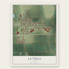 La Villa, Texas map print, the full design