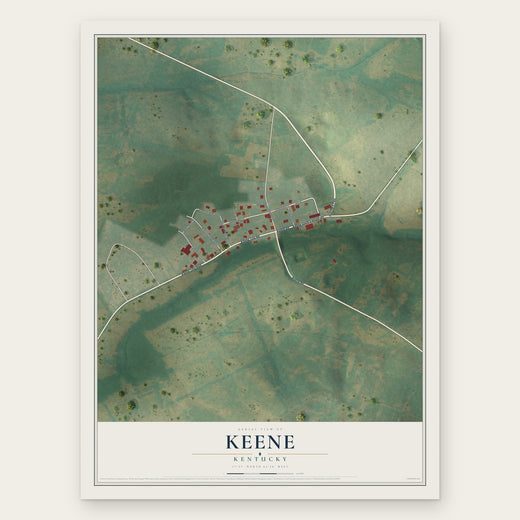 Keene, Kentucky map print, the full design