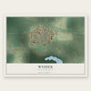 Wishek, North Dakota map print, the full design