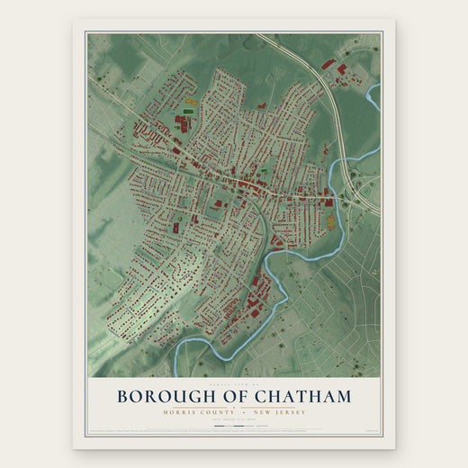 Borough of Chatham, Morris County, New Jersey map print, the full design