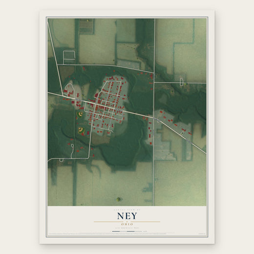 Ney, Ohio map print, the full design