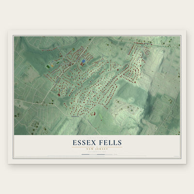 Essex Fells, New Jersey map print, the full design