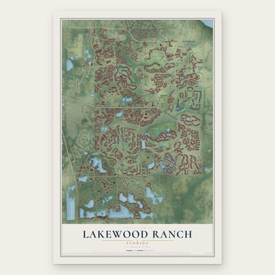 Lakewood Ranch, Florida map print, the full design