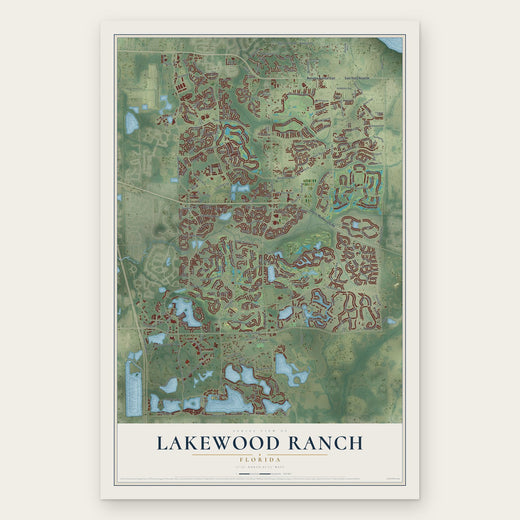 Lakewood Ranch, Florida map print, the full design