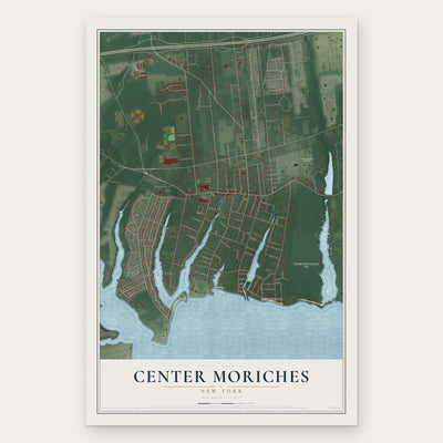 Center Moriches, New York map print, the full design