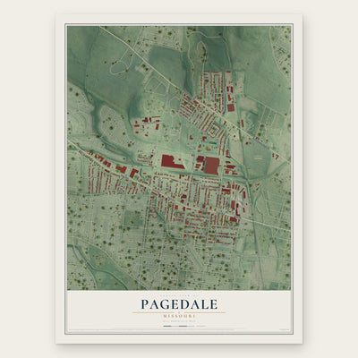 Pagedale, Missouri map print, the full design