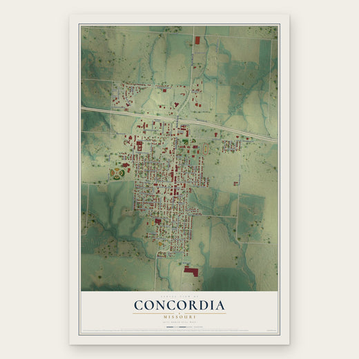 Concordia, Missouri map print, the full design