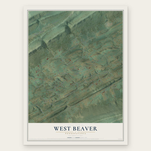 West Beaver, Pennsylvania map print, the full design