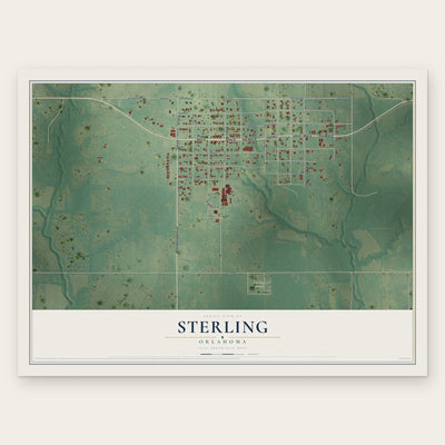 Sterling, Oklahoma map print, the full design