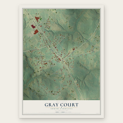 Gray Court, South Carolina map print, the full design