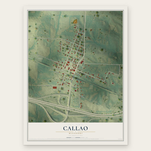 Callao, Missouri map print, the full design
