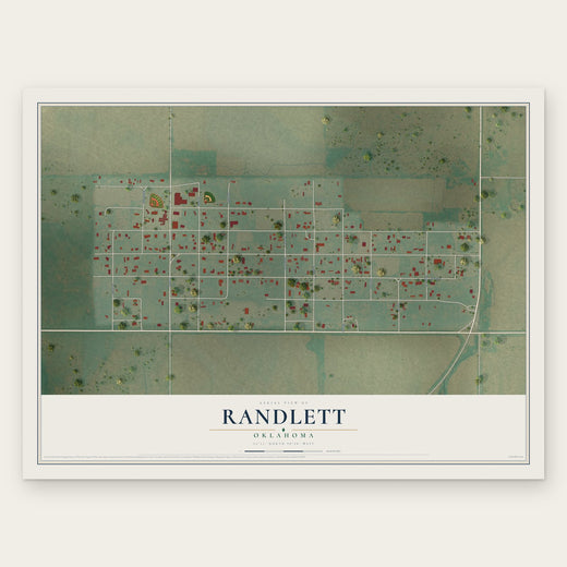 Randlett, Oklahoma map print, the full design