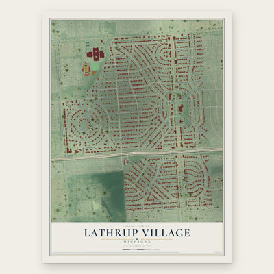 Lathrup Village, Michigan map print, the full design