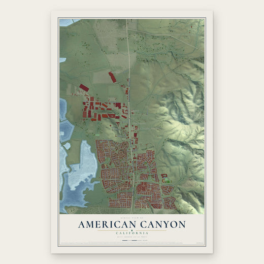 American Canyon, California map print, the full design