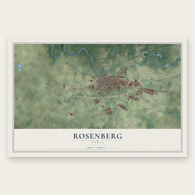 Rosenberg, Texas map print, the full design