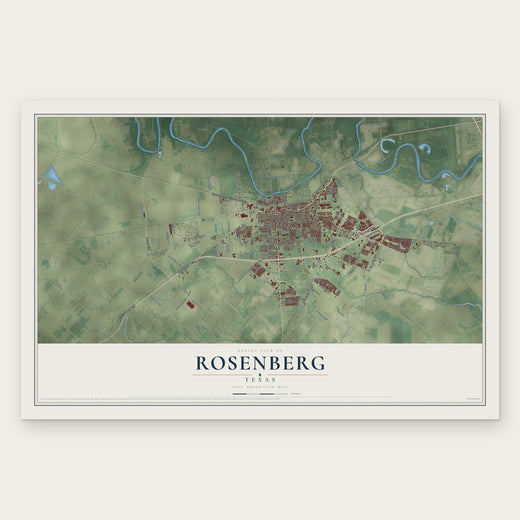 Rosenberg, Texas map print, the full design