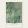 West Hills, New York map print, the full design
