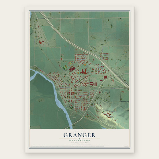 Granger, Washington map print, the full design