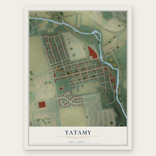 Tatamy, Pennsylvania map print, the full design