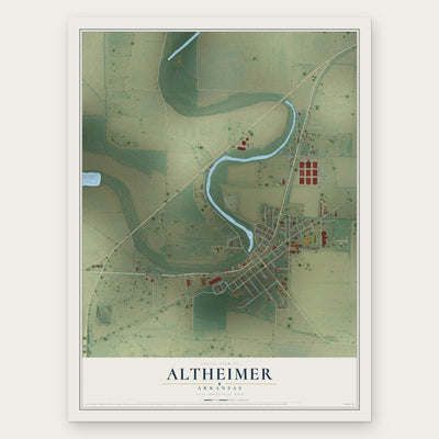 Altheimer, Arkansas map print, the full design