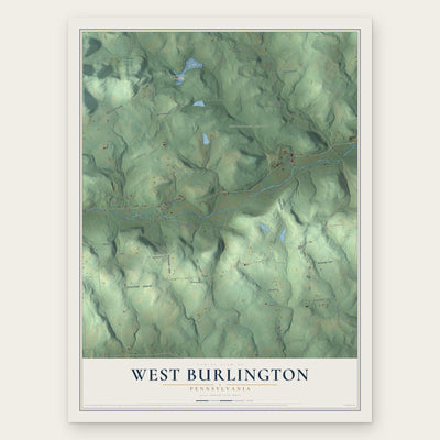 West Burlington, Pennsylvania map print, the full design