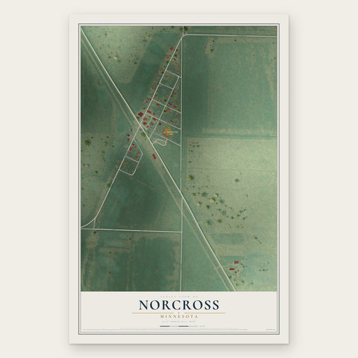 Norcross, Minnesota map print, the full design