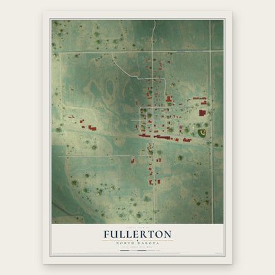 Fullerton, North Dakota map print, the full design