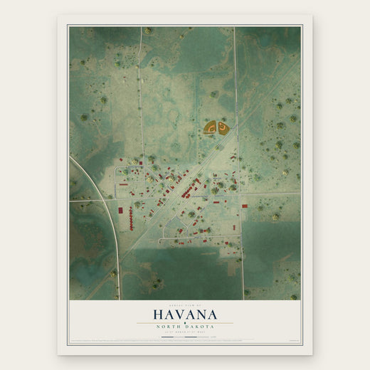 Havana, North Dakota map print, the full design