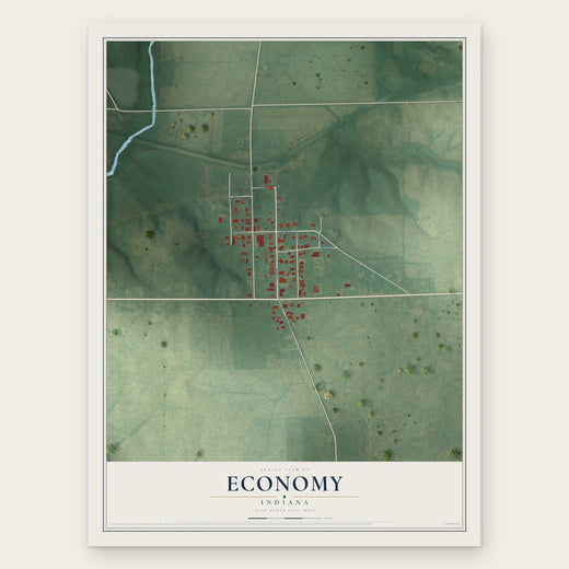 Economy, Indiana map print, the full design