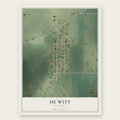 De Witt, Illinois map print, the full design