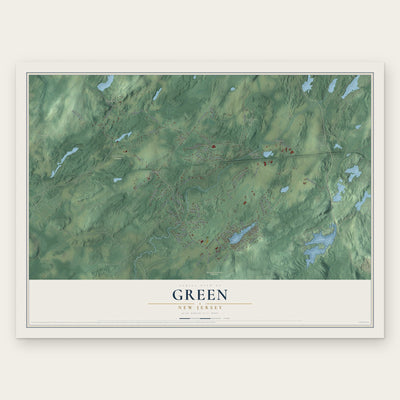Green, New Jersey map print, the full design