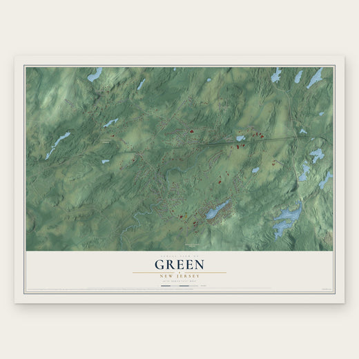 Green, New Jersey map print, the full design