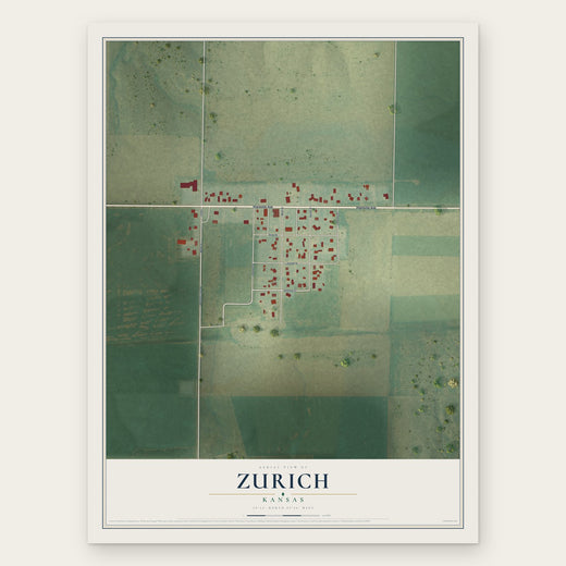 Zurich, Kansas map print, the full design