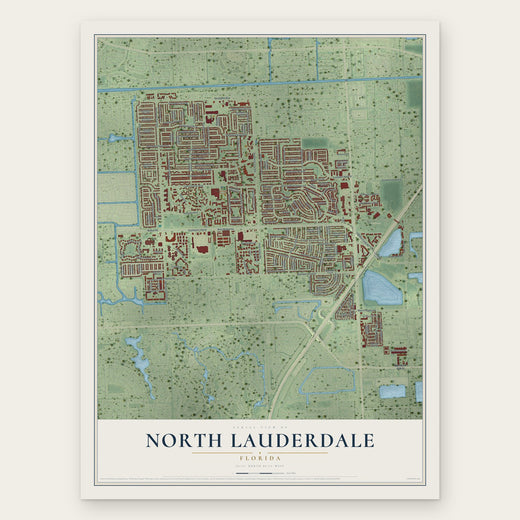 North Lauderdale, Florida map print, the full design