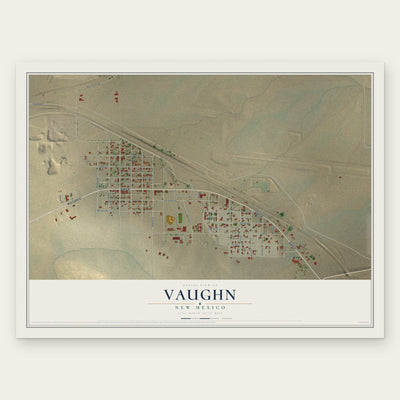 Vaughn, New Mexico map print, the full design
