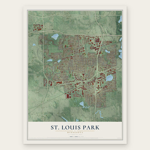 St. Louis Park, Minnesota map print, the full design