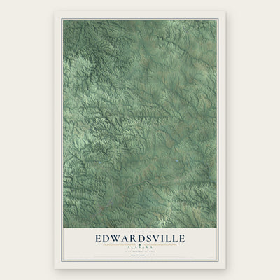 Edwardsville, Alabama map print, the full design