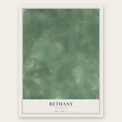 Bethany, Michigan map print, the full design