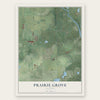 Prairie Grove, Illinois map print, the full design