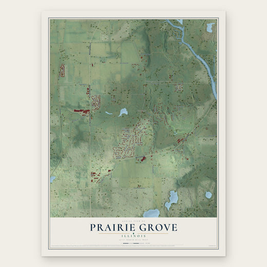 Prairie Grove, Illinois map print, the full design