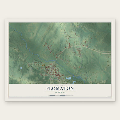 Flomaton, Alabama map print, the full design