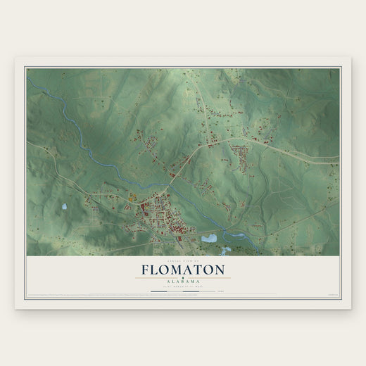 Flomaton, Alabama map print, the full design