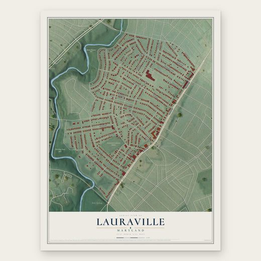 Lauraville, Maryland map print, the full design